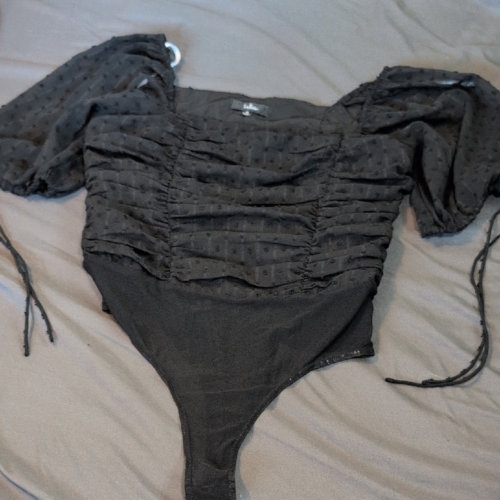 Lulu's Black Elegant Bodysuit